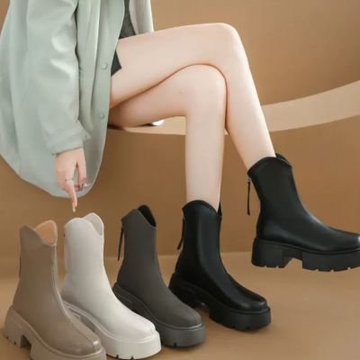 【到店】英伦风马丁靴女春秋单靴小个子厚底